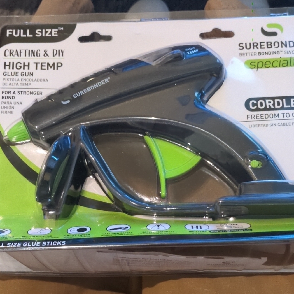Cordless High Temp Glue Gun - Black and Green